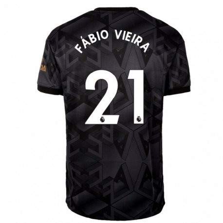 Kandiny Muži Fabio Vieira #21 Čierna Šedá Dresy Idegenbeli Csapatmez 2022/23 Triĭká