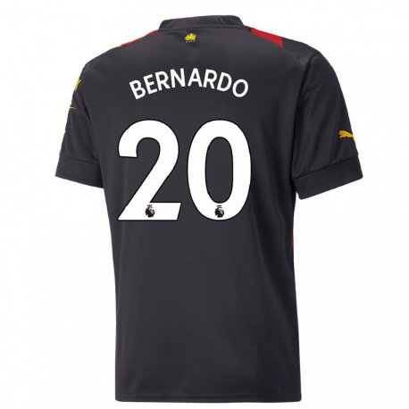 Kandiny Muži Bernardo Silva #20 Čierna Červená Dresy Idegenbeli Csapatmez 2022/23 Triĭká