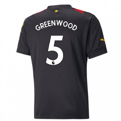 Kandiny Muži Alex Greenwood #5 Čierna Červená Dresy Idegenbeli Csapatmez 2022/23 Triĭká