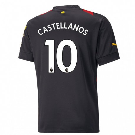 Kandiny Muži Deyna Castellanos #10 Čierna Červená Dresy Idegenbeli Csapatmez 2022/23 Triĭká