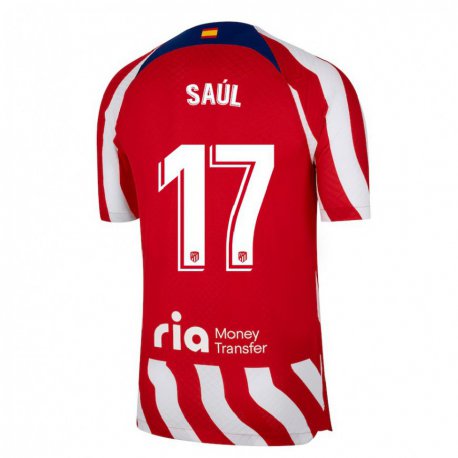 Kandiny Ženy Saul Niguez #17 Červená Biela Modrá Dresy Hazai Csapatmez 2022/23 Triĭká