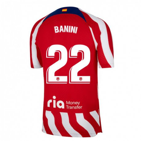 Kandiny Ženy Estefania Banini #22 Červená Biela Modrá Dresy Hazai Csapatmez 2022/23 Triĭká