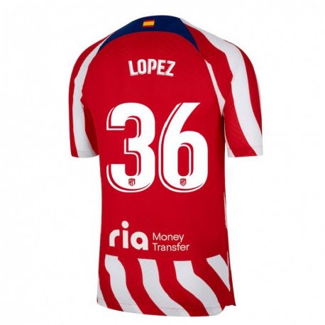 Kandiny Ženy David Lopez #36 Červená Biela Modrá Dresy Hazai Csapatmez 2022/23 Triĭká