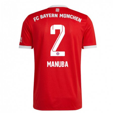Kandiny Ženy Vincent Manuba #2 Neón Červená Biela Dresy Hazai Csapatmez 2022/23 Triĭká