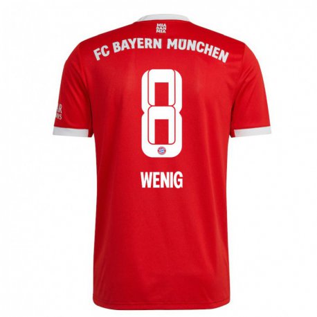 Kandiny Ženy Marcel Wenig #8 Neón Červená Biela Dresy Hazai Csapatmez 2022/23 Triĭká