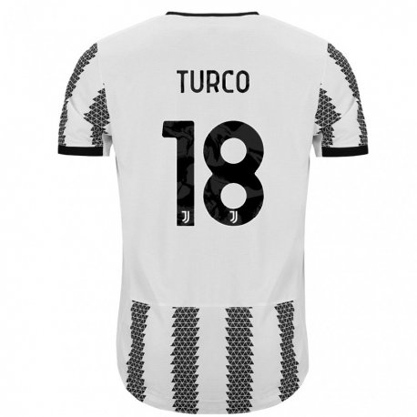 Kandiny Ženy Nicolo Turco #18 Biely Čierny Dresy Hazai Csapatmez 2022/23 Triĭká