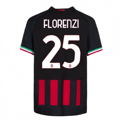 Kandiny Ženy Alessandro Florenzi #25 Čierna Červená Dresy Hazai Csapatmez 2022/23 Triĭká