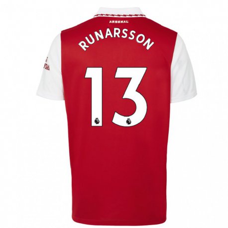 Kandiny Ženy Runar Alex Runarsson #13 Červená Biela Dresy Hazai Csapatmez 2022/23 Triĭká