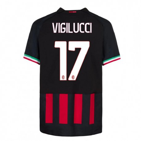 Kandiny Ženy Valery Vigilucci #17 Čierna Červená Dresy Hazai Csapatmez 2022/23 Triĭká