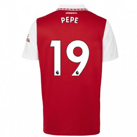 Kandiny Ženy Nicolas Pepe #19 Červená Biela Dresy Hazai Csapatmez 2022/23 Triĭká