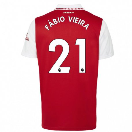 Kandiny Ženy Fabio Vieira #21 Červená Biela Dresy Hazai Csapatmez 2022/23 Triĭká