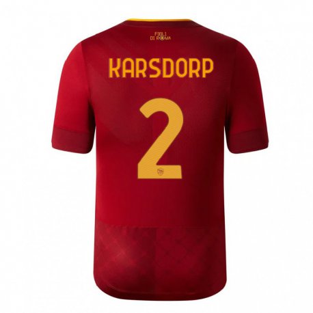 Kandiny Ženy Rick Karsdorp #2 Hnedá Červená Dresy Hazai Csapatmez 2022/23 Triĭká