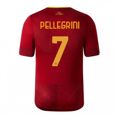 Kandiny Ženy Lorenzo Pellegrini #7 Hnedá Červená Dresy Hazai Csapatmez 2022/23 Triĭká