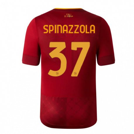Kandiny Ženy Leonardo Spinazzola #37 Hnedá Červená Dresy Hazai Csapatmez 2022/23 Triĭká