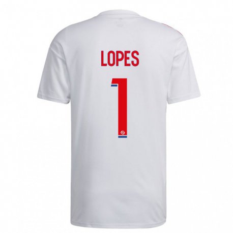 Kandiny Ženy Anthony Lopes #1 Biela Modrá Červená Dresy Hazai Csapatmez 2022/23 Triĭká