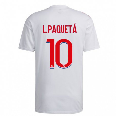 Kandiny Ženy Lucas Paqueta #10 Biela Modrá Červená Dresy Hazai Csapatmez 2022/23 Triĭká