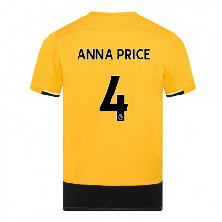 Kandiny Ženy Anna Price #4 Žltá Čierna Dresy Hazai Csapatmez 2022/23 Triĭká
