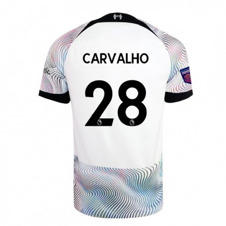 Kandiny Ženy Fabio Carvalho #28 Biela Farebná Dresy Idegenbeli Csapatmez 2022/23 Triĭká