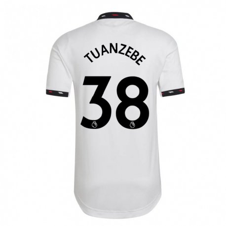 Kandiny Ženy Axel Tuanzebe #38 Biely Dresy Idegenbeli Csapatmez 2022/23 Triĭká