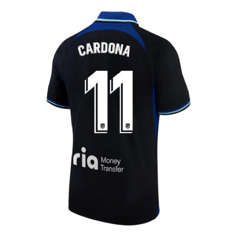 Kandiny Ženy Marta Cardona #11 Čierna Biela Modrá Dresy Idegenbeli Csapatmez 2022/23 Triĭká