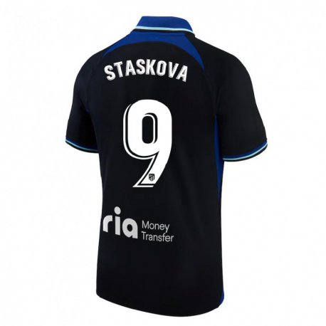Kandiny Ženy Andrea Staskova #9 Čierna Biela Modrá Dresy Idegenbeli Csapatmez 2022/23 Triĭká