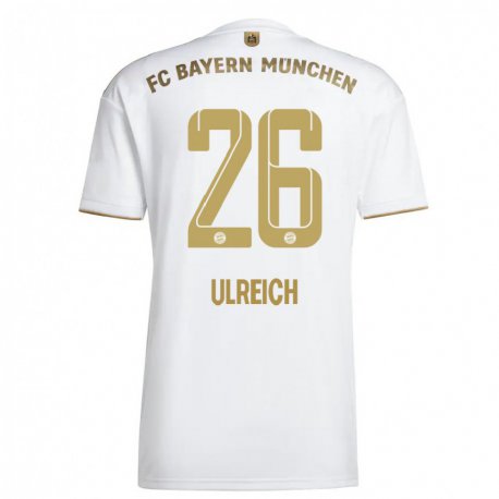 Kandiny Ženy Sven Ulreich #26 Biele Zlato Dresy Idegenbeli Csapatmez 2022/23 Triĭká
