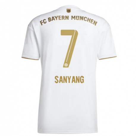 Kandiny Ženy Mamin Sanyang #7 Biele Zlato Dresy Idegenbeli Csapatmez 2022/23 Triĭká