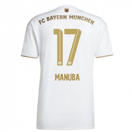 Kandiny Ženy Vincent Manuba #17 Biele Zlato Dresy Idegenbeli Csapatmez 2022/23 Triĭká