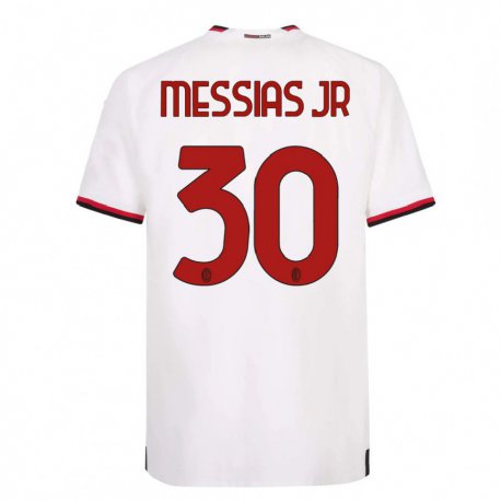 Kandiny Ženy Junior Messias #30 Biela Červená Dresy Idegenbeli Csapatmez 2022/23 Triĭká
