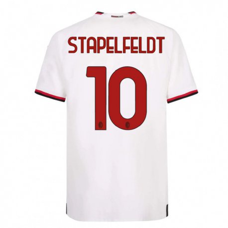 Kandiny Ženy Nina Stapelfeldt #10 Biela Červená Dresy Idegenbeli Csapatmez 2022/23 Triĭká