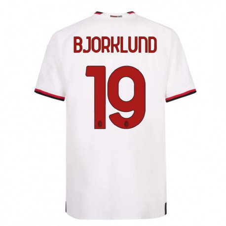 Kandiny Ženy Lukas Bjorklund #19 Biela Červená Dresy Idegenbeli Csapatmez 2022/23 Triĭká