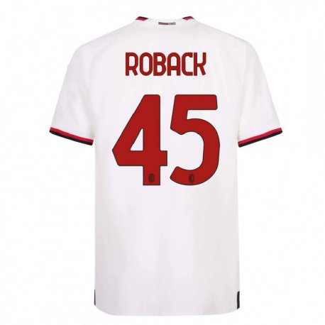 Kandiny Ženy Emil Roback #45 Biela Červená Dresy Idegenbeli Csapatmez 2022/23 Triĭká
