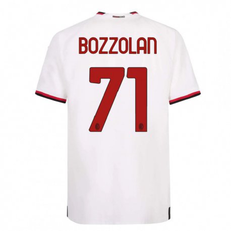 Kandiny Ženy Andrea Bozzolan #71 Biela Červená Dresy Idegenbeli Csapatmez 2022/23 Triĭká