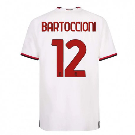 Kandiny Ženy Andrea Bartoccioni #12 Biela Červená Dresy Idegenbeli Csapatmez 2022/23 Triĭká