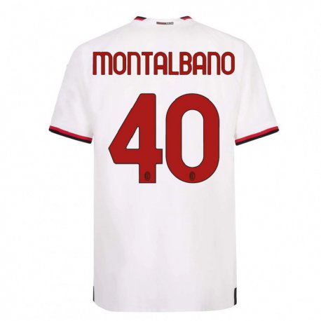 Kandiny Ženy Nicolo Montalbano #40 Biela Červená Dresy Idegenbeli Csapatmez 2022/23 Triĭká