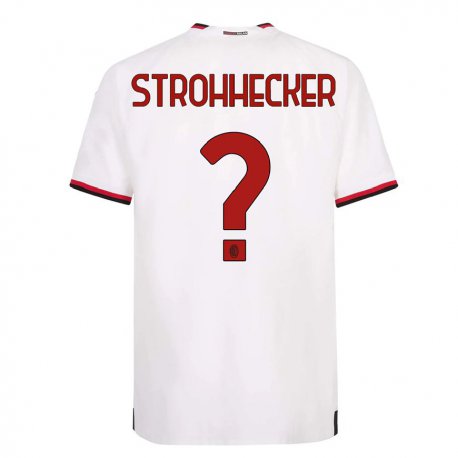 Kandiny Ženy Riccardo Strohhecker #0 Biela Červená Dresy Idegenbeli Csapatmez 2022/23 Triĭká