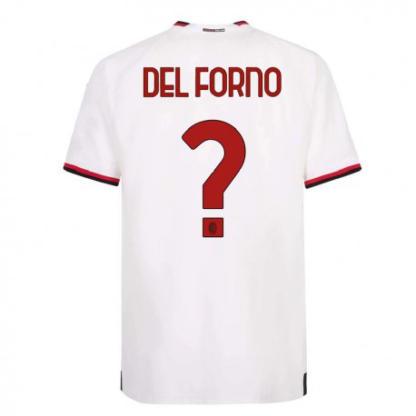 Kandiny Ženy Luca Del Forno #0 Biela Červená Dresy Idegenbeli Csapatmez 2022/23 Triĭká