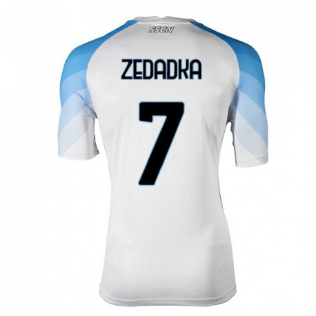 Kandiny Ženy Karim Zedadka #7 Biela Nebeská Modrá Dresy Idegenbeli Csapatmez 2022/23 Triĭká