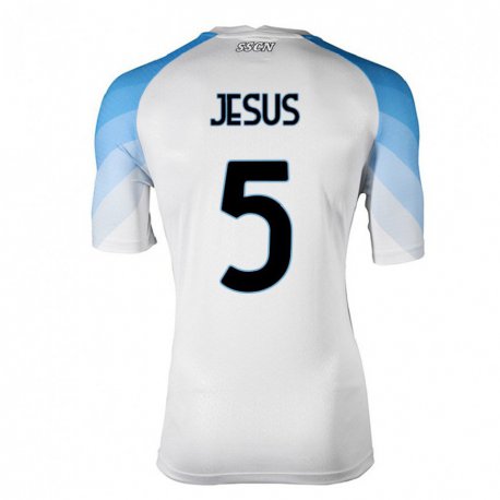 Kandiny Ženy Juan Jesus #5 Biela Nebeská Modrá Dresy Idegenbeli Csapatmez 2022/23 Triĭká