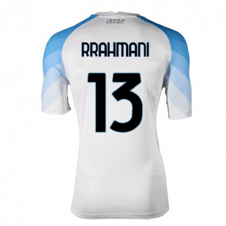 Kandiny Ženy Amir Rrahmani #13 Biela Nebeská Modrá Dresy Idegenbeli Csapatmez 2022/23 Triĭká