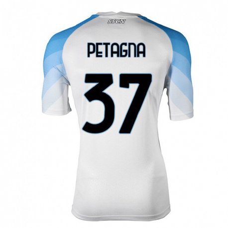 Kandiny Ženy Andrea Petagna #37 Biela Nebeská Modrá Dresy Idegenbeli Csapatmez 2022/23 Triĭká