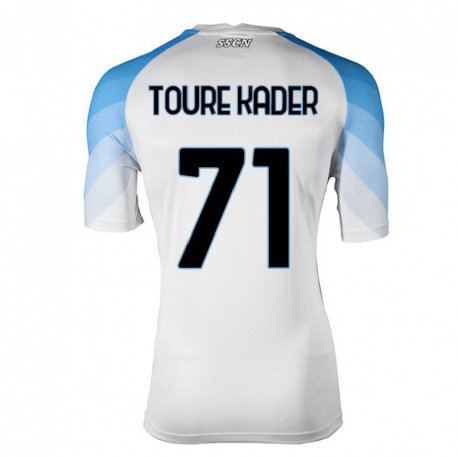Kandiny Ženy Aziz Toure Kader #71 Biela Nebeská Modrá Dresy Idegenbeli Csapatmez 2022/23 Triĭká