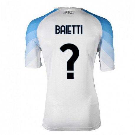 Kandiny Ženy Francesco Baietti #0 Biela Nebeská Modrá Dresy Idegenbeli Csapatmez 2022/23 Triĭká
