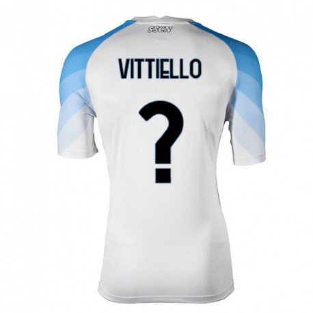 Kandiny Ženy Antonio Vittiello #0 Biela Nebeská Modrá Dresy Idegenbeli Csapatmez 2022/23 Triĭká