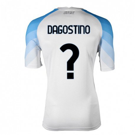 Kandiny Ženy Giuseppe DAgostino #0 Biela Nebeská Modrá Dresy Idegenbeli Csapatmez 2022/23 Triĭká