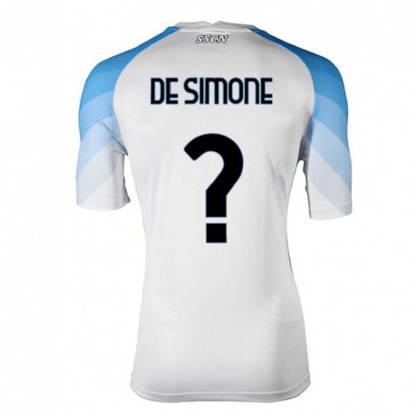 Kandiny Ženy Paolo De Simone #0 Biela Nebeská Modrá Dresy Idegenbeli Csapatmez 2022/23 Triĭká