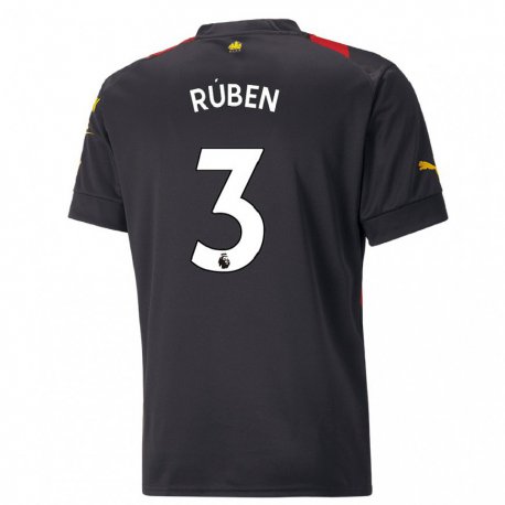 Kandiny Ženy Ruben Dias #3 Čierna Červená Dresy Idegenbeli Csapatmez 2022/23 Triĭká