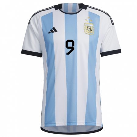 Kandiny Deti Argentínske Gonzalo Higuain #9 Biela Nebeská Modrá Dresy Hazai Csapatmez 22-24 Triĭká