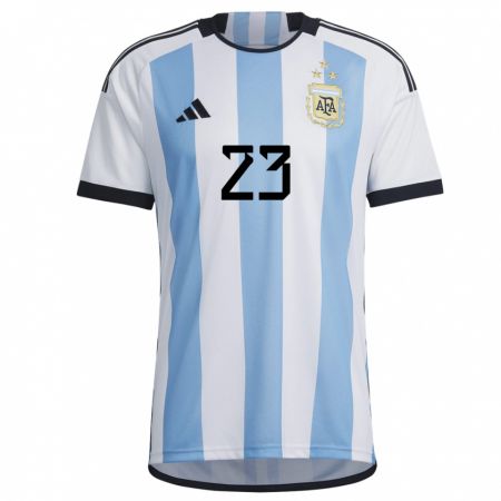 Kandiny Deti Argentínske Emiliano Martinez #23 Biela Nebeská Modrá Dresy Hazai Csapatmez 22-24 Triĭká