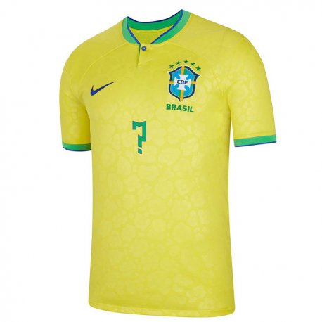 Kandiny Deti Brazílske Tvoje Meno #0 žltá Dresy Hazai Csapatmez 22-24 Triĭká
